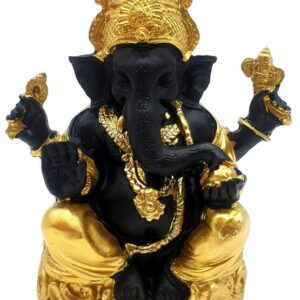 Ganesh noir & doré - 13cm