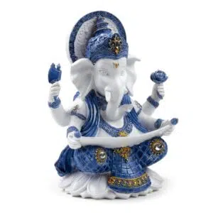 Ganesh bleu et blanc : Connaissance - 21,5cm