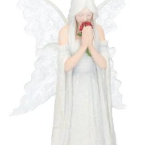 Ange blanc & rose "Seul l'amour reste" (Anne Stokes) - 26cm