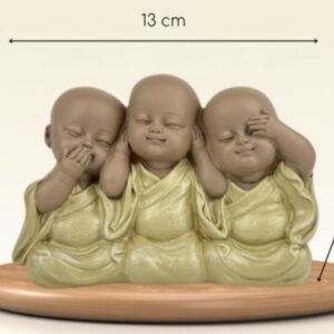 3 sagesses : bonzes "emblème" - 13x8,7cm