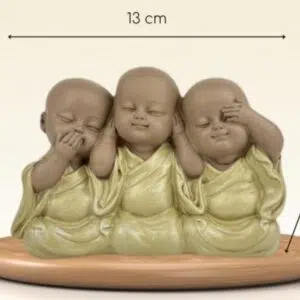 3 sagesses : bonzes "emblème" - 13x8,7cm