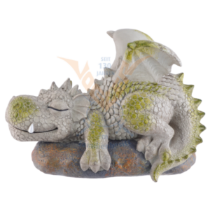 Dragon endormi sur un rocher (Jardin) - 25x15x17cm