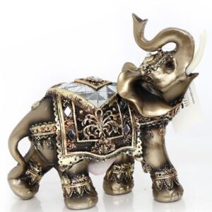 Eléphant ornement avec des miroirs en décoration - 18x16cm