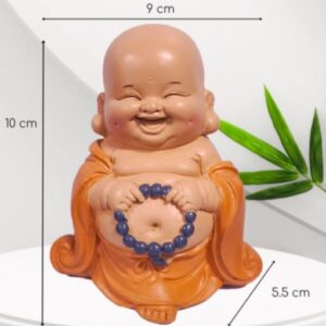 Bouddha orange rieur debout - 10cm