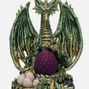 Dragon porteur de lumière avec oeuf rose - LED - 19,5cm