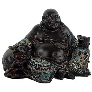 Bouddha chinois "Bonheur & prospérité" - 20 cm
