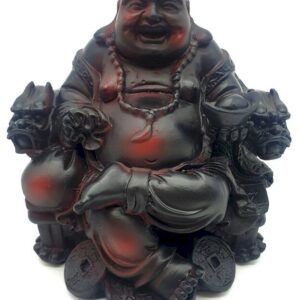 Bouddha Rieur Antique noir - 15cm