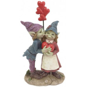 Couple lutins ballons coeur - 14cm