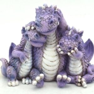 3 Dragons famille violet - 11cm