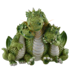 3 dragons famille vert - 11cm
