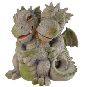 Dragon de jardin couple - 20cm