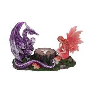 Fée & dragon jouant aux cartes - 21cm