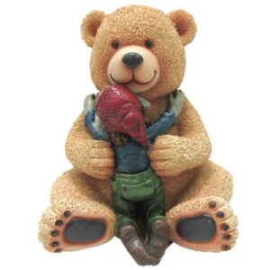 Lutin dans les bras de son ours - 12cm