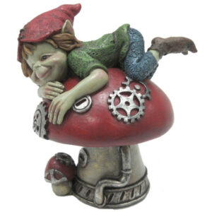 Lutin sur champignon Steampunk - 11cm