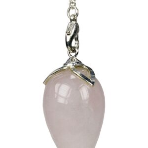 Pendule "Lotus" en quartz rose - 4cm