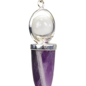 Pendule Améthyste & Cristal - 4,6cm