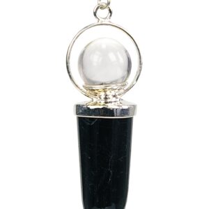 Pendule "Pointe" Tourmaline & Cristal - 5cm