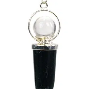 Pendule "Pointe" Tourmaline & Cristal - 5cm