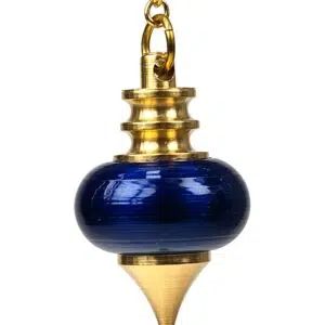 Pendule "Melissium" métal bleu & doré - 3,2cm