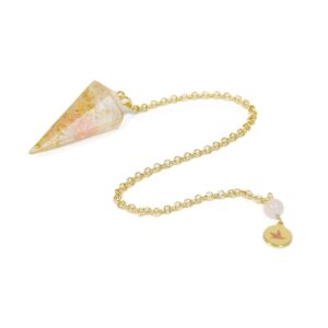 Pendule "Harmonie" Quartz rose & gypsophile - 4cm