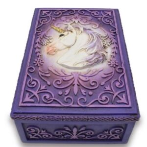 Boite : Licorne (mauve) - 14x6x10cm
