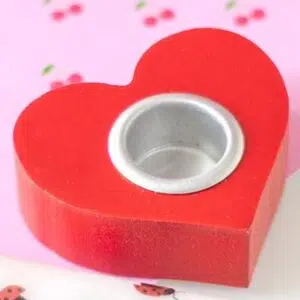 Petit bougeoir : Cœur rouge