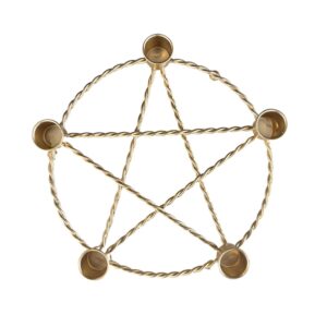 Porte bougie Pentagramme doré - 21.5 x 21.5 x 3.5cm