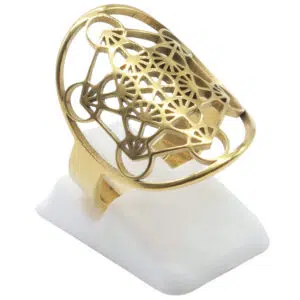 Bague réglable : Métatron (inox plaqué or)