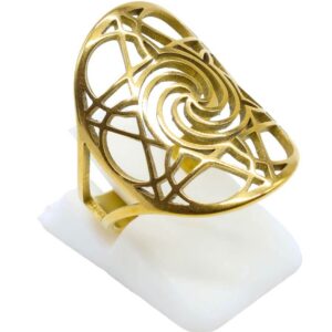 Bague réglable : Spirale - inox plaquée Or