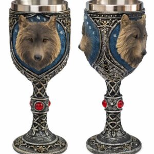 Calice : Tête de loup brun - 19,5cm