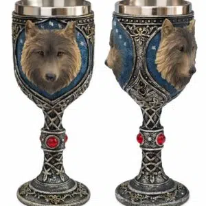Calice : Tête de loup brun - 19,5cm