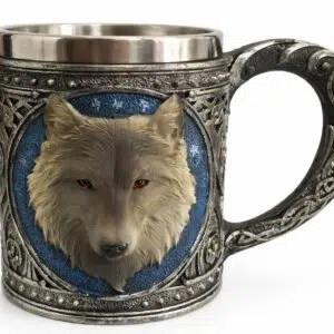 Choppe : Tête de loup brun - 15,4cm