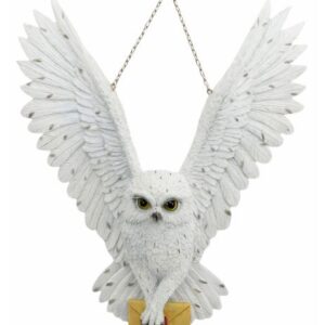 Chouette blanche tenant une enveloppe - 27 x 31,8cm