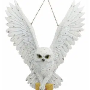 Chouette blanche tenant une enveloppe - 27 x 31,8cm