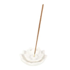 Porte encens : Lotus blanc - Céramique