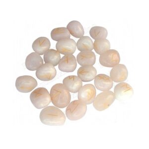 Runes divinatoires en quartz rose