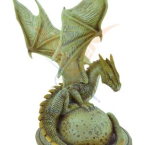 Dragon vert sur Saturne - 27cm