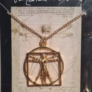 Collier : Homme de Vitruve (doré) - Leonardo da Vinci