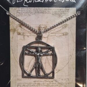 Collier : Homme de Vitruve (argenté) - Leonardo da Vinci