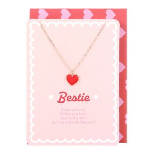 Collier : Coeur rouge "Bestie" (Meilleure amie)
