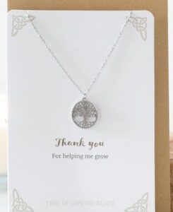 Collier : Arbre de Vie "Merci" (Argenté)