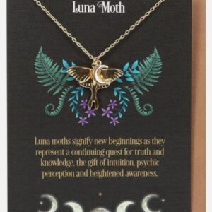 Collier & Carte postale : Papillon Lune (Doré)