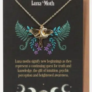 Collier & Carte postale : Papillon Lune (Doré)
