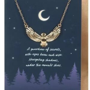 Collier & Carte postale : Chouette (Dorée)