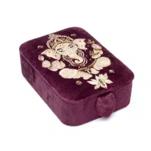 Coffret à bijoux / tarot velours violet avec Ganesh
