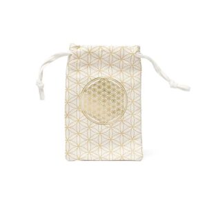 Pochette : Fleur de Vie (coton blanc) - 19cm