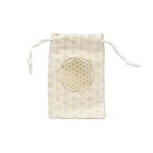 Pochette : Fleur de Vie (coton blanc) - 19cm