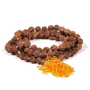 Mala : Rudraksha (108 grains & houpe orange)