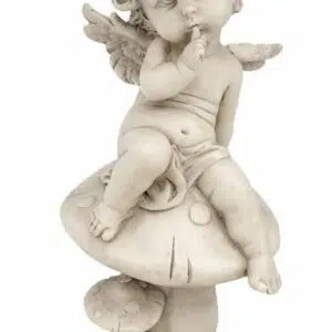Ange assis sur champignon - 20cm