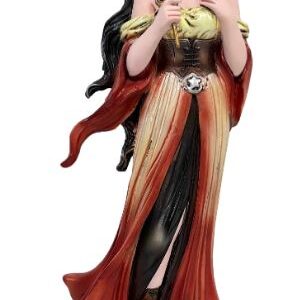 Sorcière rouge avec chouette et clé - 22cm
